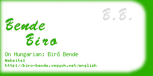 bende biro business card